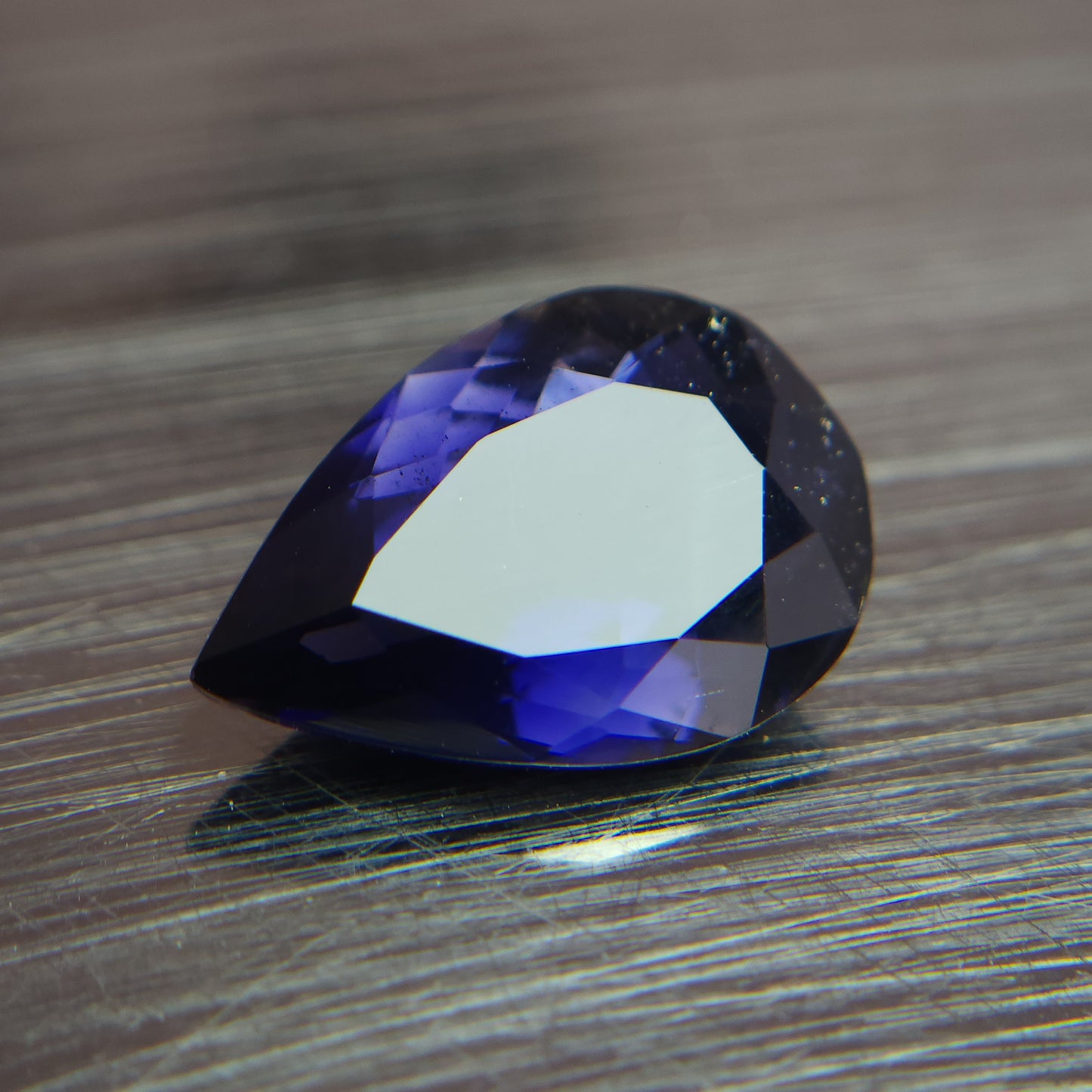 Natural 15 mm iolite sunstone, 4.12 carat blue iolite Sunstone pear for ring.