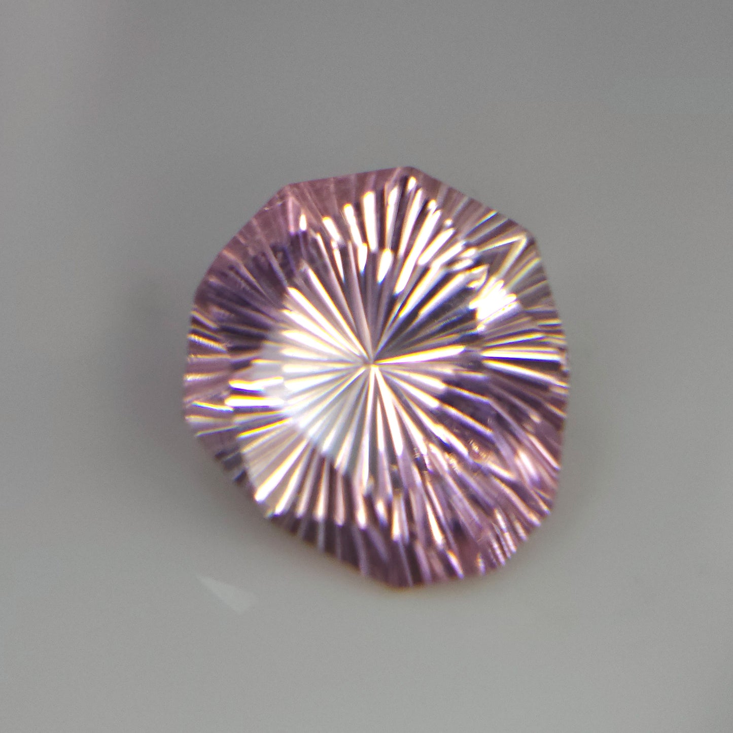 Natural Baby Pink Tourmaline 1.25Ct, Sunburst Cut Sheild Shape 8mm.