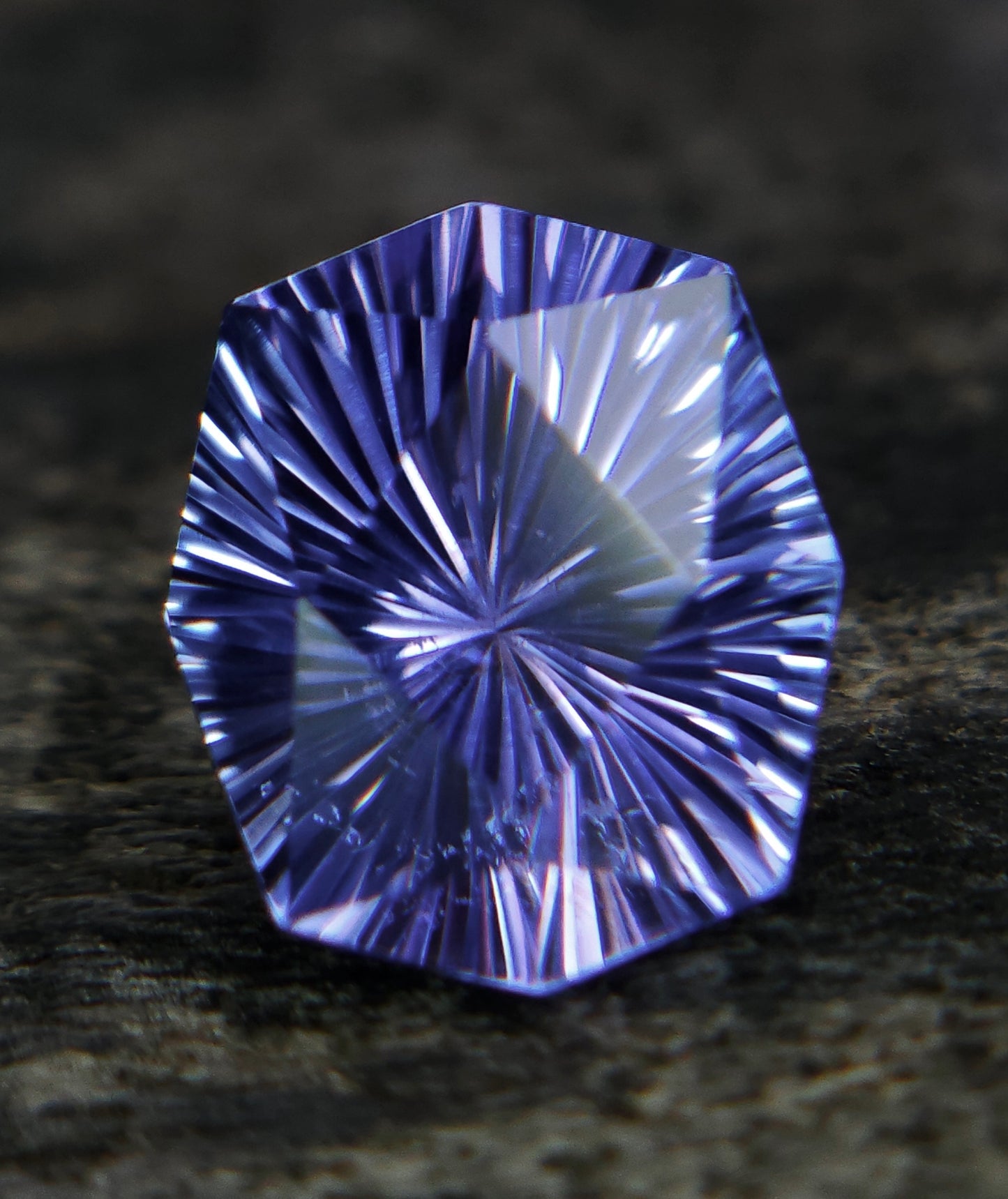 Natural Tanzanite Gemstone 11.20 Carat Sunburst Cut Hexagon | Violet Blue Loose Tanzanite 7x6 MM | Unique Faceted Stone for Custom Jewelry