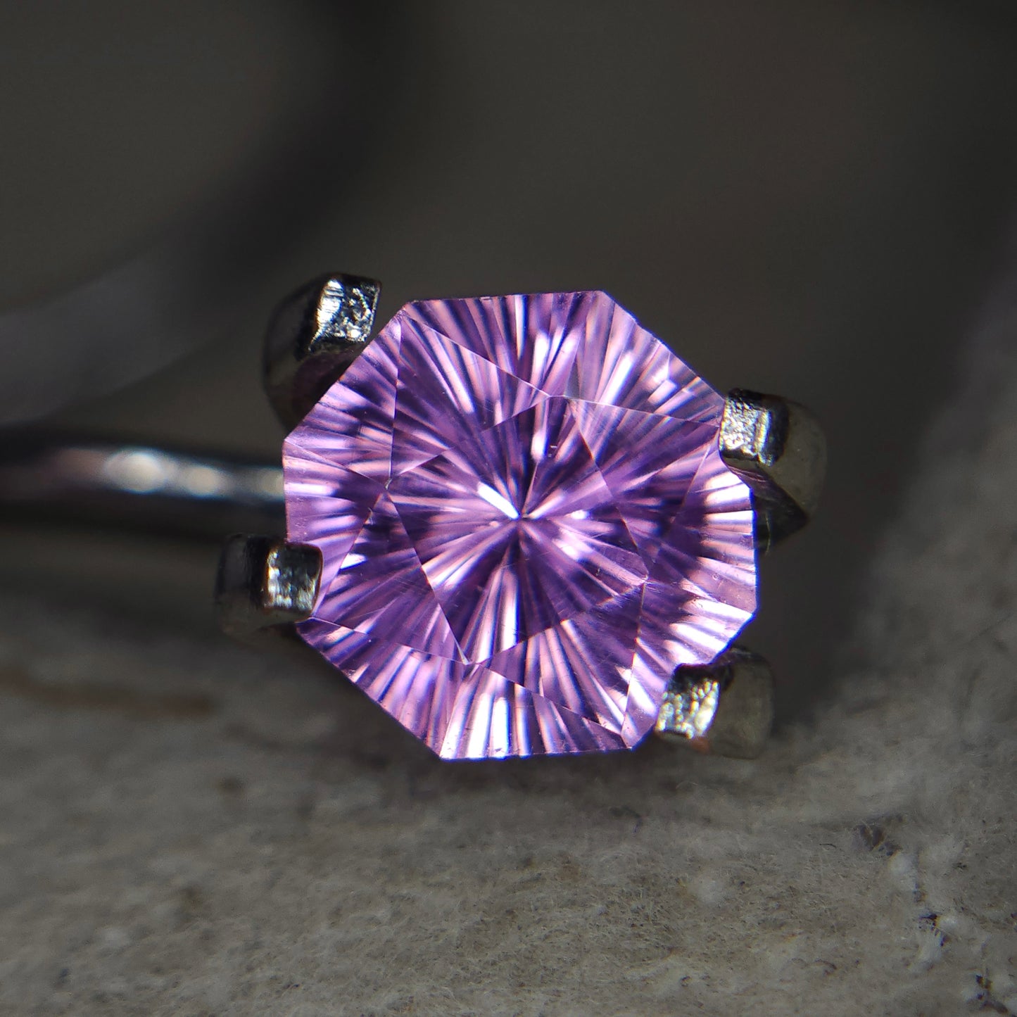 Bubblegum Pink Rhodolite Garnet Sunburst Laser Cut- 6.5mm Fancy Octagon, 1ct Natural African Gemstone for Custom Jewelr