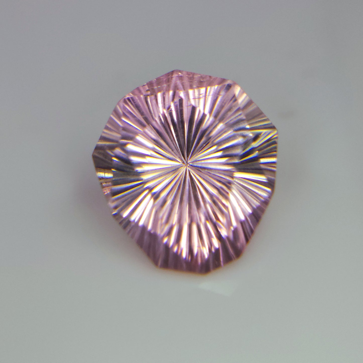 Natural Baby Pink Tourmaline 1.25Ct, Sunburst Cut Sheild Shape 8mm.