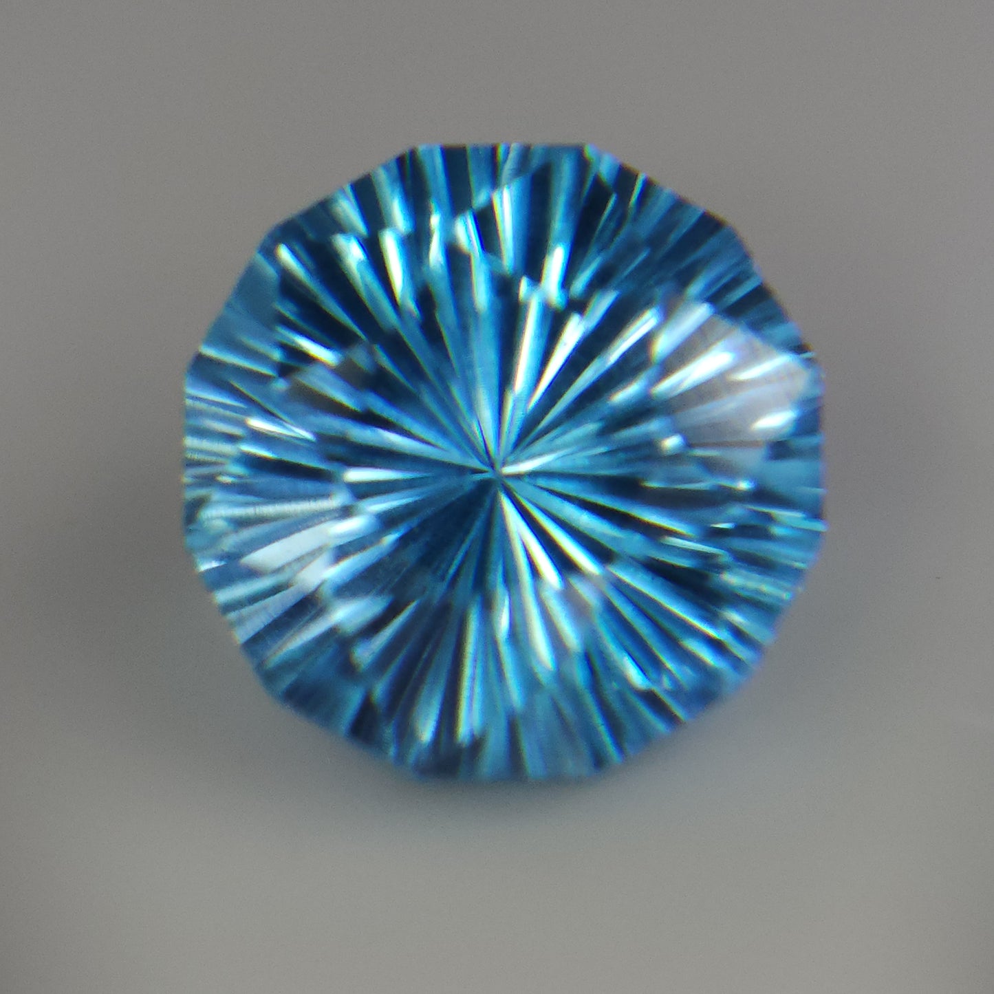 Natural swiss blue topaz, 6.5 mm swiss blue topaz round, sunburst cut swiss blue topaz, 1. 35 carat swiss blue topaz for jewellery.