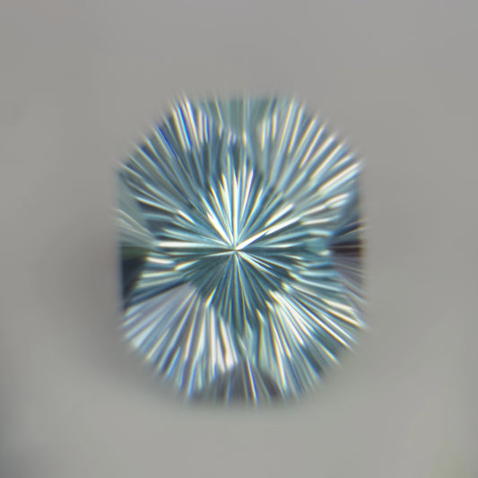 Sunburst Cut Aquamarine Gemstone: 3 Carat Icy Light Blue, 10mm