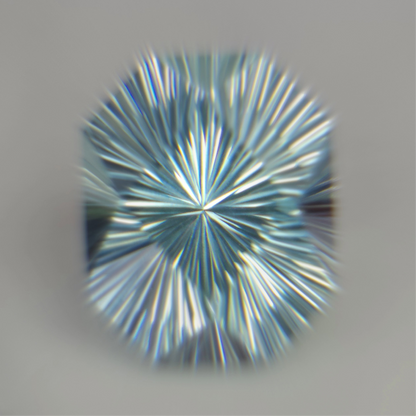 Sunburst Cut Aquamarine Gemstone: 3 Carat Icy Light Blue, 10mm