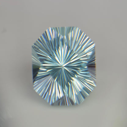 Sunburst Cut Aquamarine Gemstone: 3 Carat Icy Light Blue, 10mm