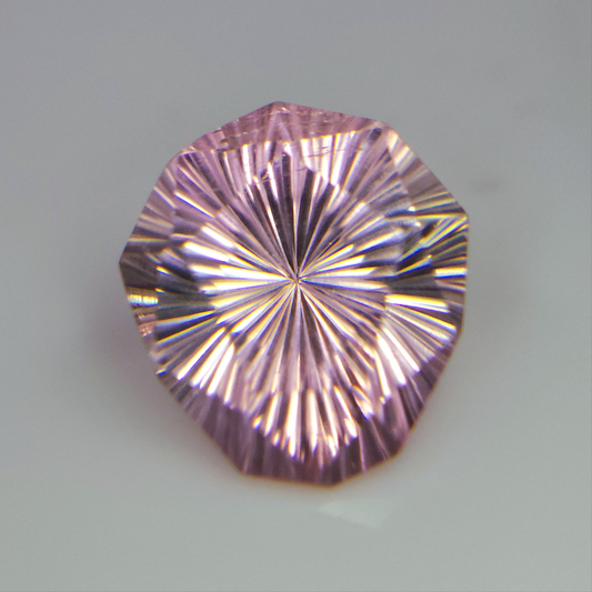 Natural Baby Pink Tourmaline 1.25Ct, Sunburst Cut Sheild Shape 8mm.