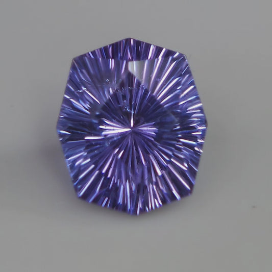 Natural Tanzanite Gemstone 11.20 Carat Sunburst Cut Hexagon | Violet Blue Loose Tanzanite 7x6 MM | Unique Faceted Stone for Custom Jewelry
