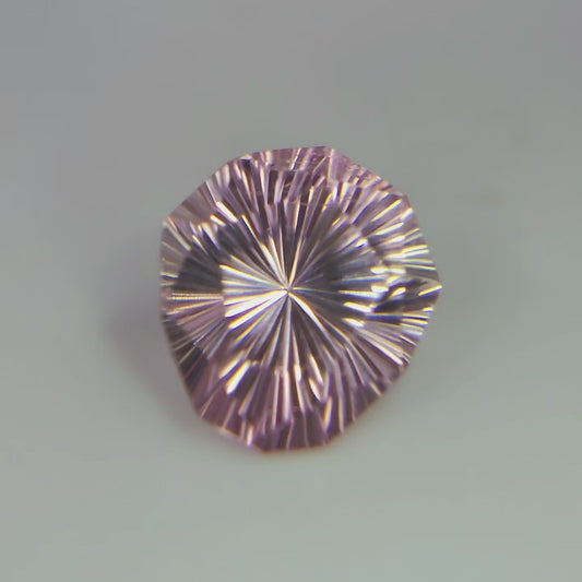 Natural Baby Pink Tourmaline 1.25Ct, Sunburst Cut Sheild Shape 8mm.