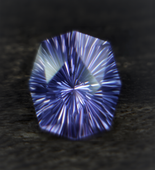 Natural Tanzanite Gemstone 11.20 Carat Sunburst Cut Hexagon | Violet Blue Loose Tanzanite 7x6 MM | Unique Faceted Stone for Custom Jewelry