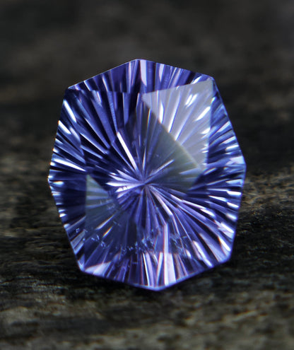 Natural Tanzanite Gemstone 11.20 Carat Sunburst Cut Hexagon | Violet Blue Loose Tanzanite 7x6 MM | Unique Faceted Stone for Custom Jewelry
