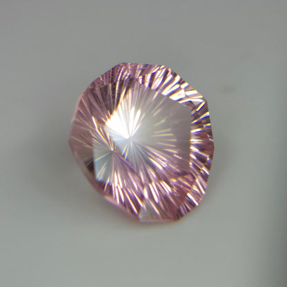 Natural Baby Pink Tourmaline 1.25Ct, Sunburst Cut Sheild Shape 8mm.