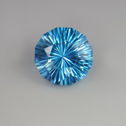 Natural swiss blue topaz, 6.5 mm swiss blue topaz round, sunburst cut swiss blue topaz, 1. 35 carat swiss blue topaz for jewellery.